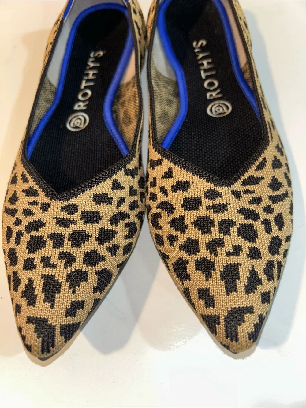 Rothy’s Pointed Tie Leopard Pattern Flats - Picture 6 of 10